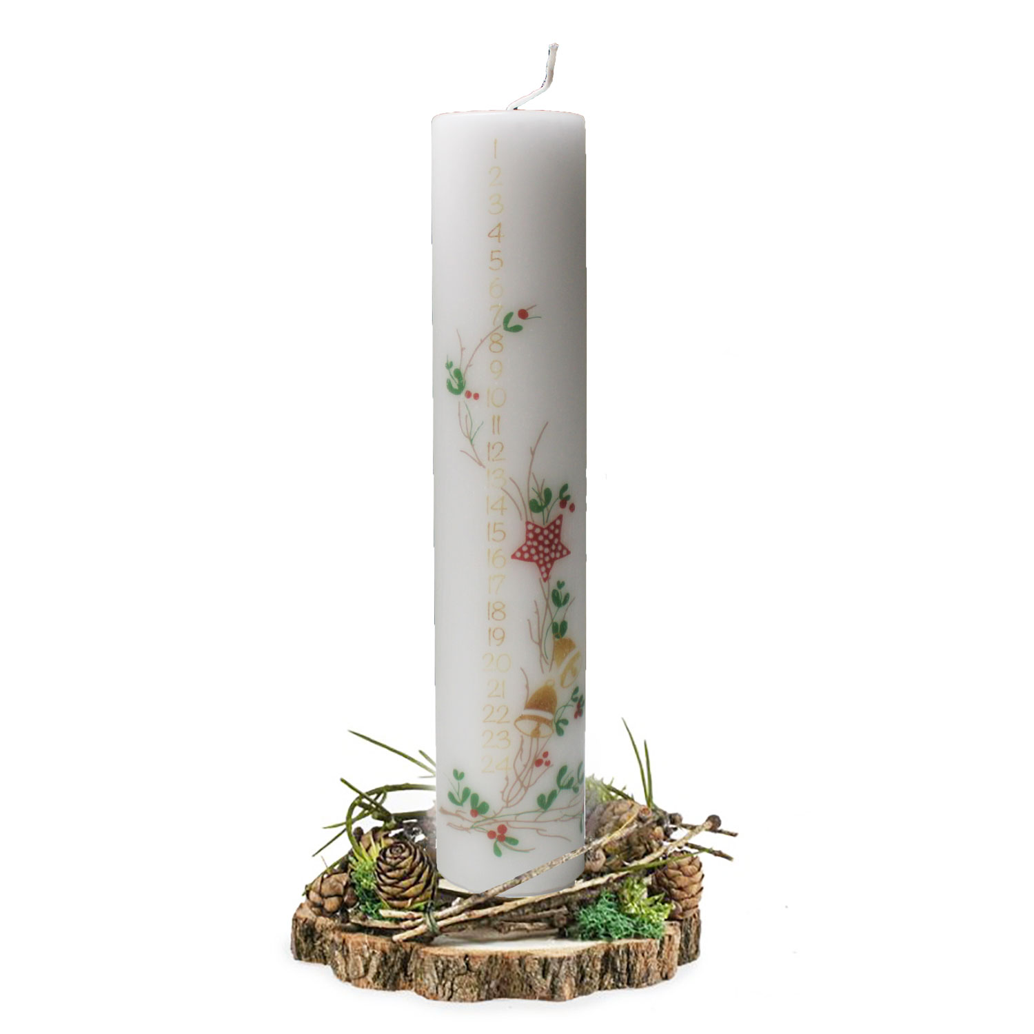 Adventskerze mit Zahlen Weihnachten